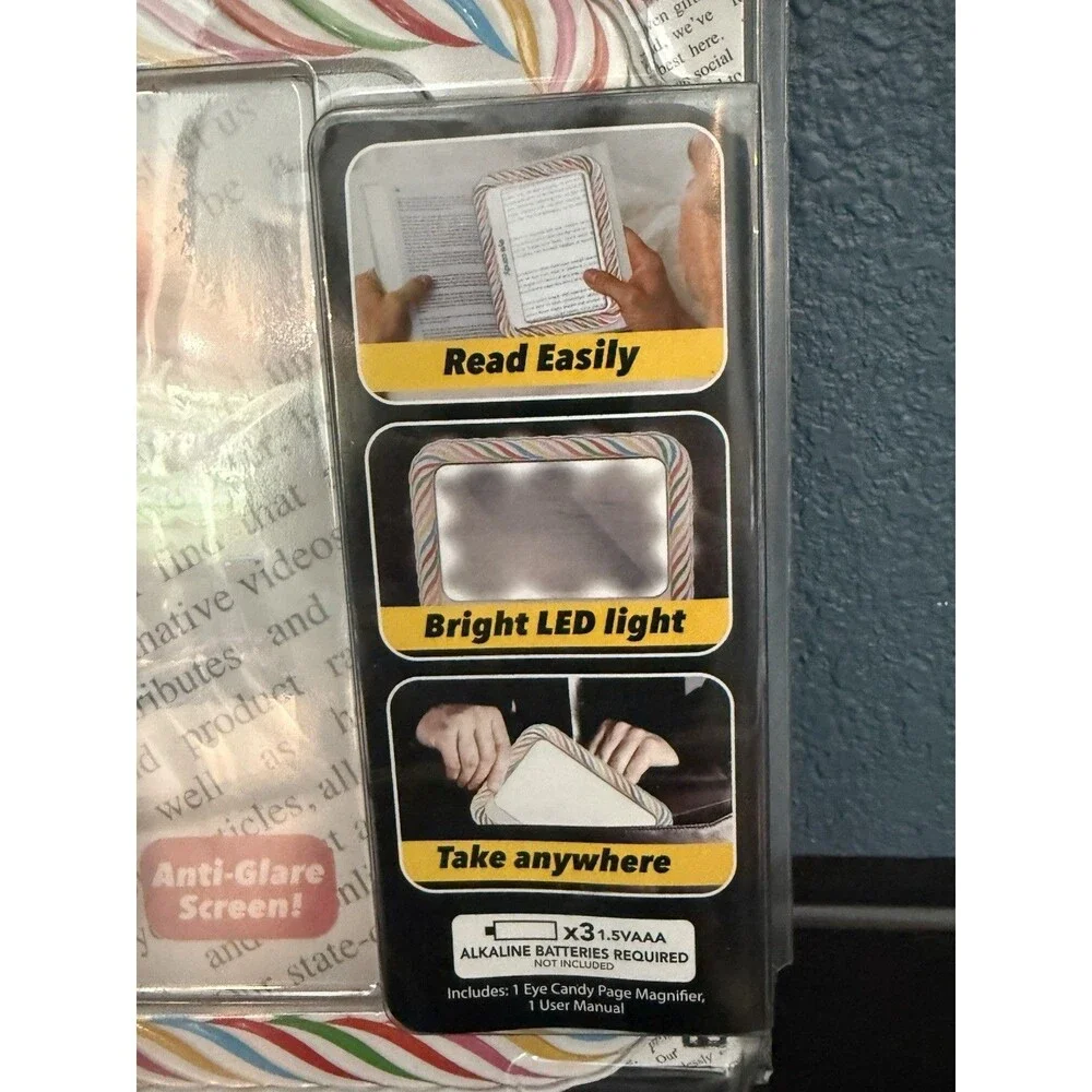 Eye Candy Ultra-Bright Full-Page Magnifier, As Seen On TV, Magnifies Up to 3X